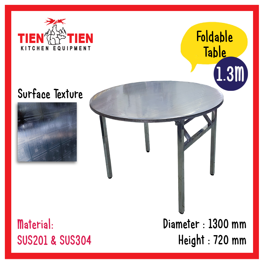 TIEN-TIEN-Stainless-Steel-Foldable-Round-Table-Diameter-1.3m