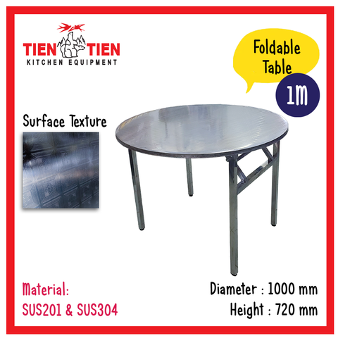TIEN-TIEN-Stainless-Steel-Foldable-Round-Table-Diameter-1m