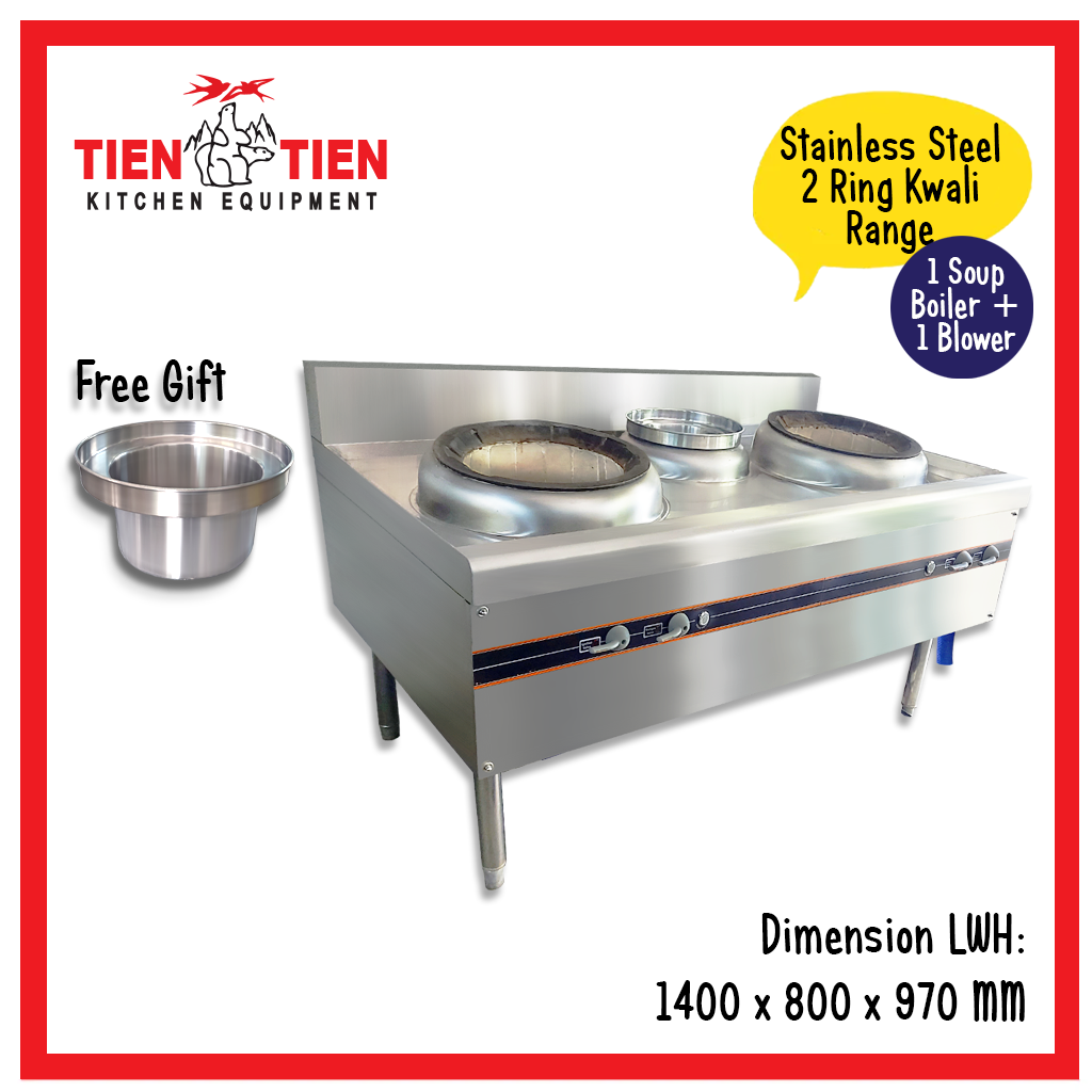 OT-KR01-TIEN-TIEN-Stainless-Steel-2-Ring-Kwali-Range-cw-1-Soup-Boiler-and-1-Blower-System