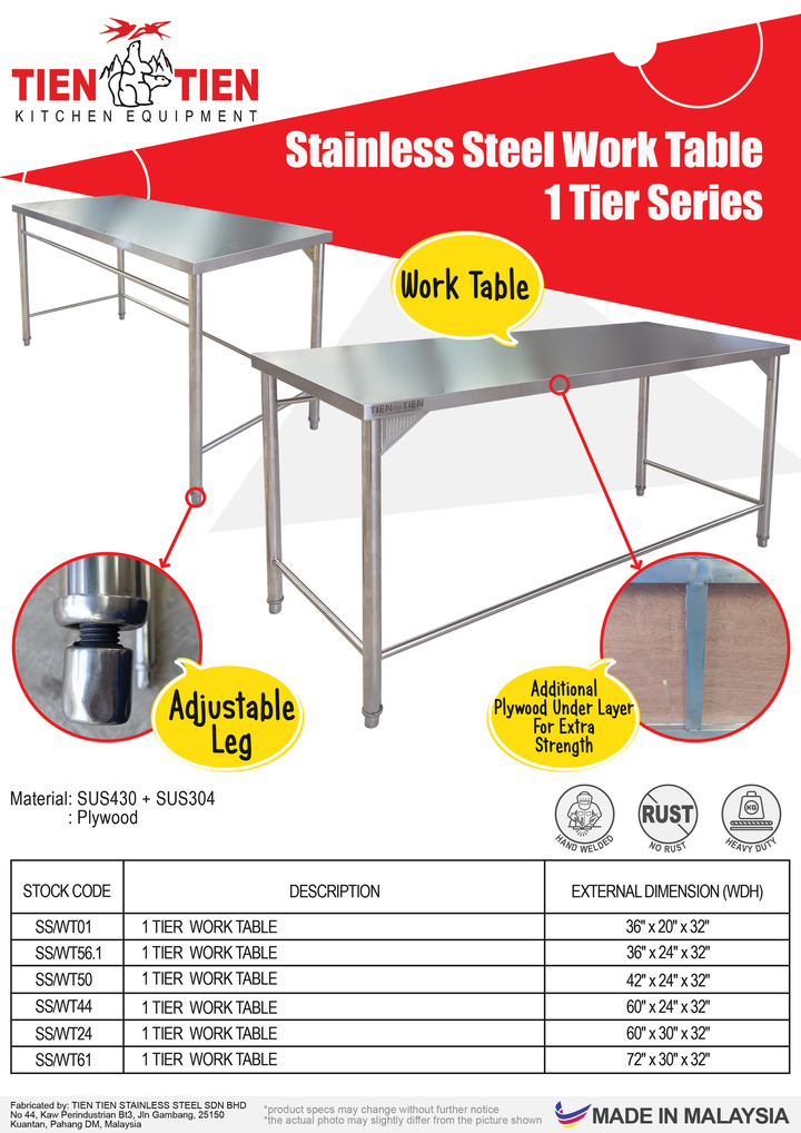 1 Tier Work Table-1