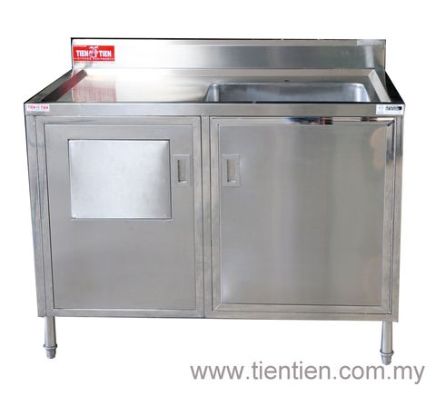 TIEN TIEN customized round sink bowl with cabinet and dump bin.jpg