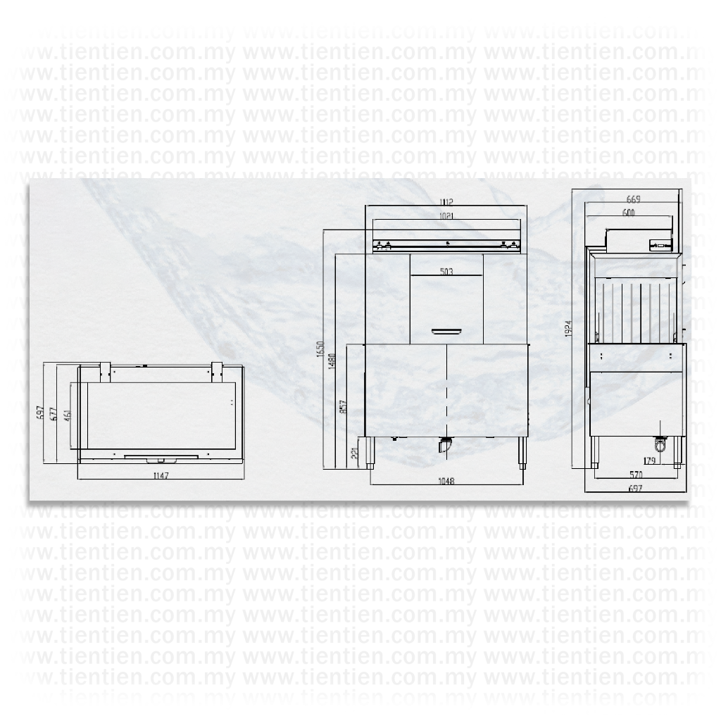 commercial-kitchen-equipment-malaysia-Conveyor-Type-Dishwasher-Single-Tank-GT-CR1-BU-2