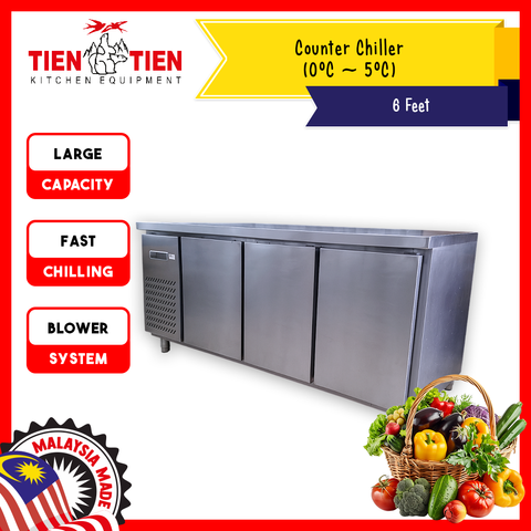 Malaysia-Commercial-Kitchen-Equipment-Counter-Chiller-6-Feet-Blower-System-1