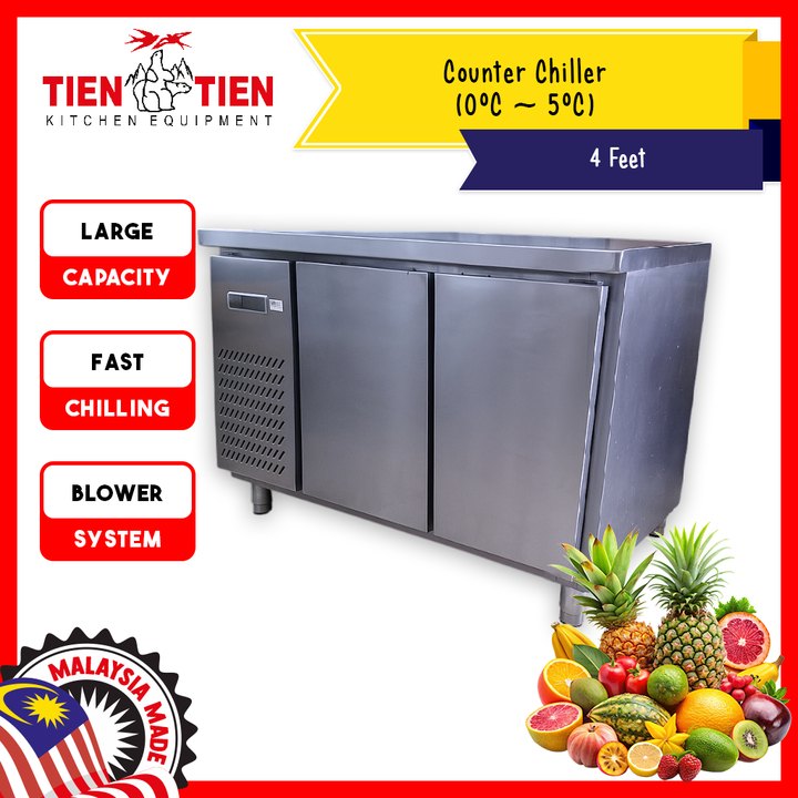 Malaysia-Commercial-Kitchen-Equipment-Counter-Chiller-4-Feet-Blower-System-1
