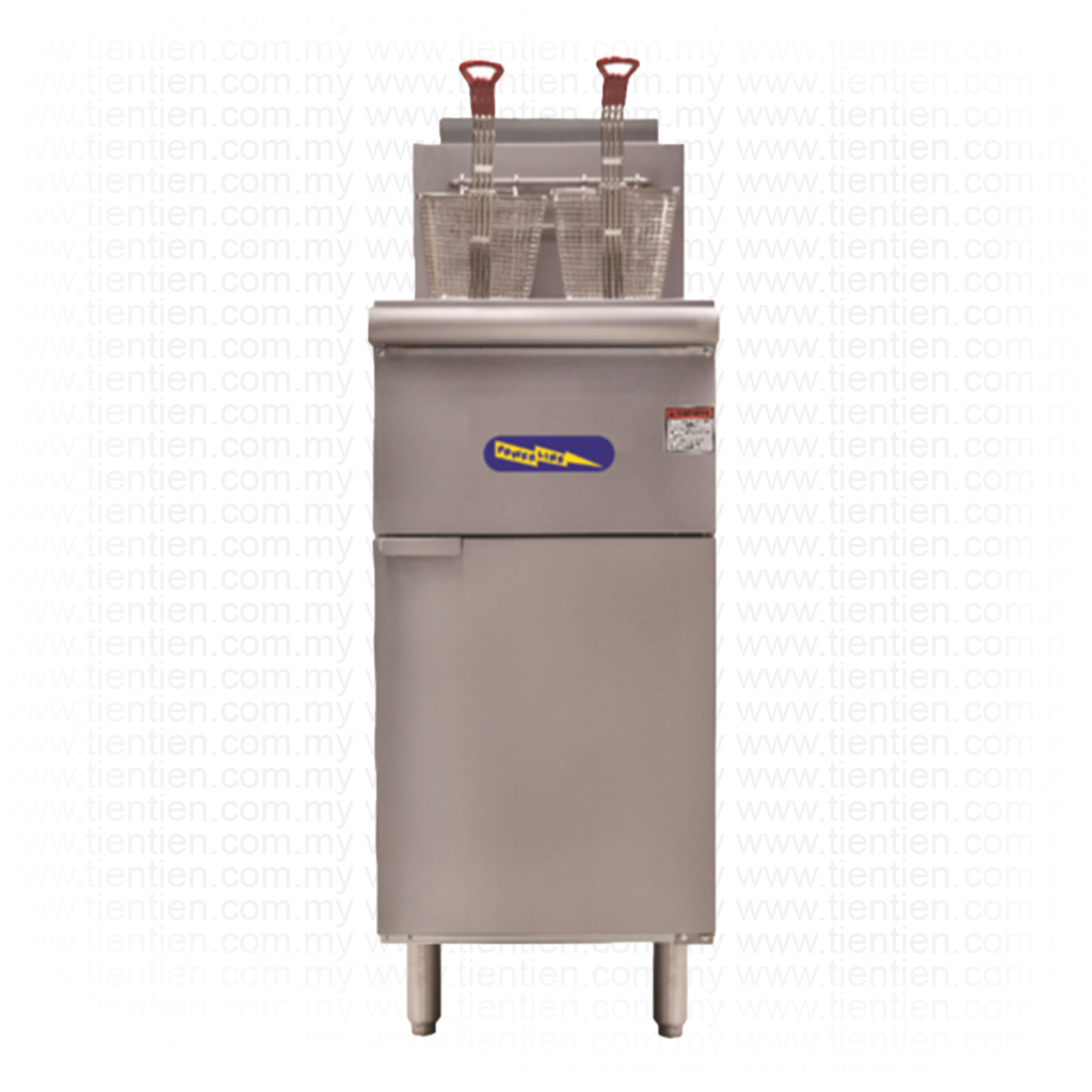 Malaysia-Commercial-Kitchen-Equipment-POWERLINE-Free-Standing-Gas-Fryer-with-2-Fry-Basket-F-4P