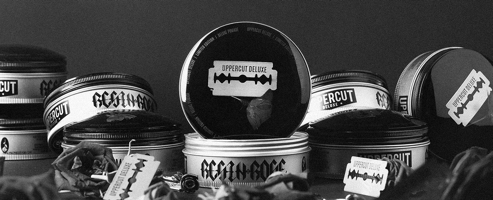 100g Uppercut Deluxe Strong Hold High Shine Deluxe Pomade Limited Edition (Resin & Rose) Banner