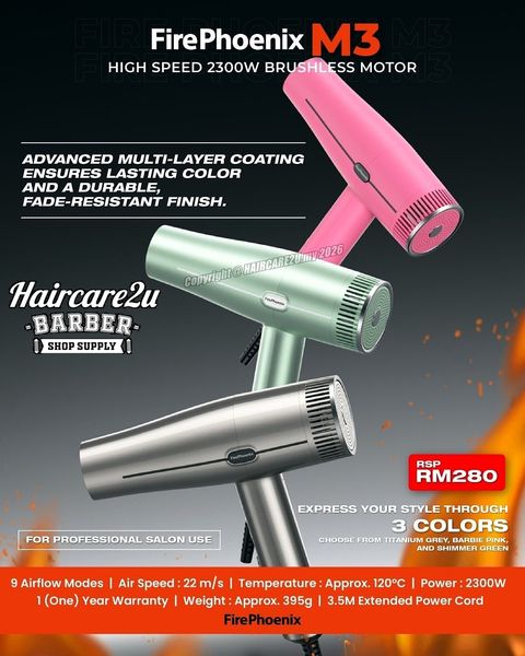 FirePhoenix M3 High Speed 2300W Brushless Motor Hair Dryer