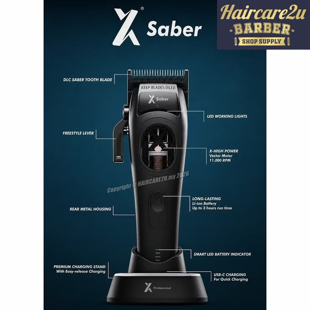 X-Saber 11000rpm Hi Power Vector Motor Professional Hair Clipper 2