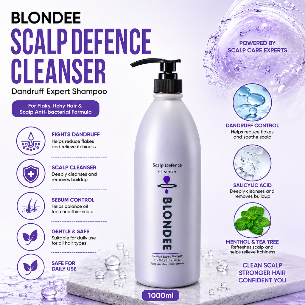 1000ml Blondee Scalp Defence Cleanaser Dandruff Shampoo for Itchy Hair 2