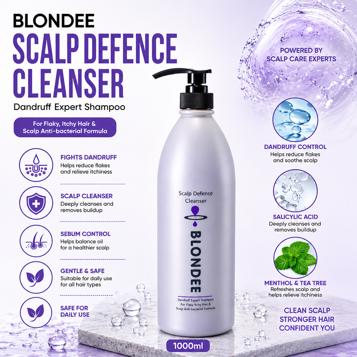 1000ml Blondee Scalp Defence Cleanaser Dandruff Shampoo for Itchy Hair 2