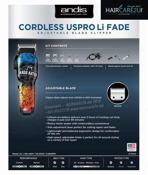 Andis 73050 Cordless USPro Fade Li Andis Nation Adjustable Blade Clipper 8.jpg