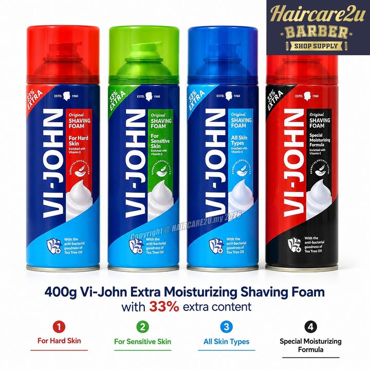 400g VI-JOHN Extra Moisturizing Shaving Foam