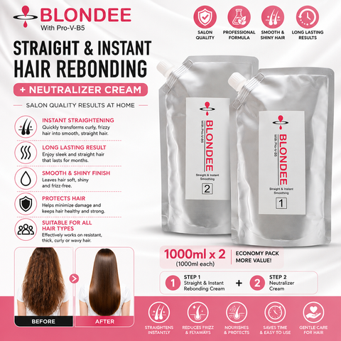 1000ml Blondee Straight & Instant Hair Rebonding + Neutralizer Cream 2
