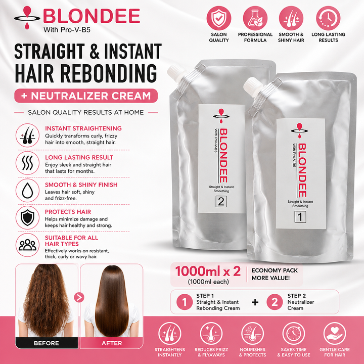 1000ml Blondee Straight & Instant Hair Rebonding + Neutralizer Cream 2
