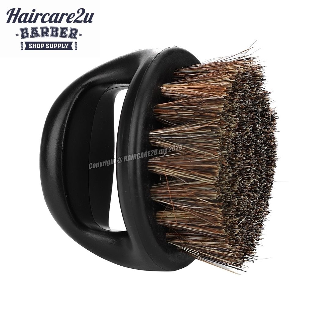 Barber Black Coarse Horse Bristle Knuckle Mustache Beard Fade Brush Black 3