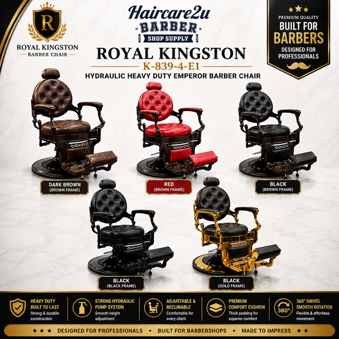 Royal Kingston K-839-4-E1 Hydraulic Heavy Duty Emperor Barber Chair