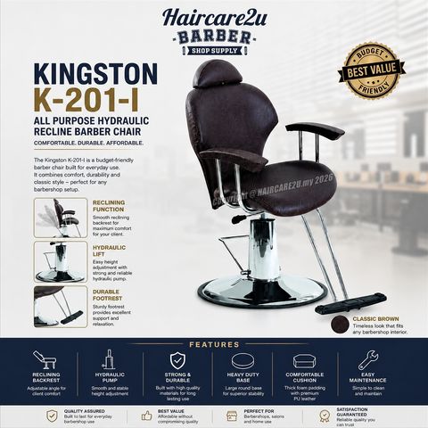 Kingston K-201-I All Purpose Hydraulic Recline Barber Chair 1