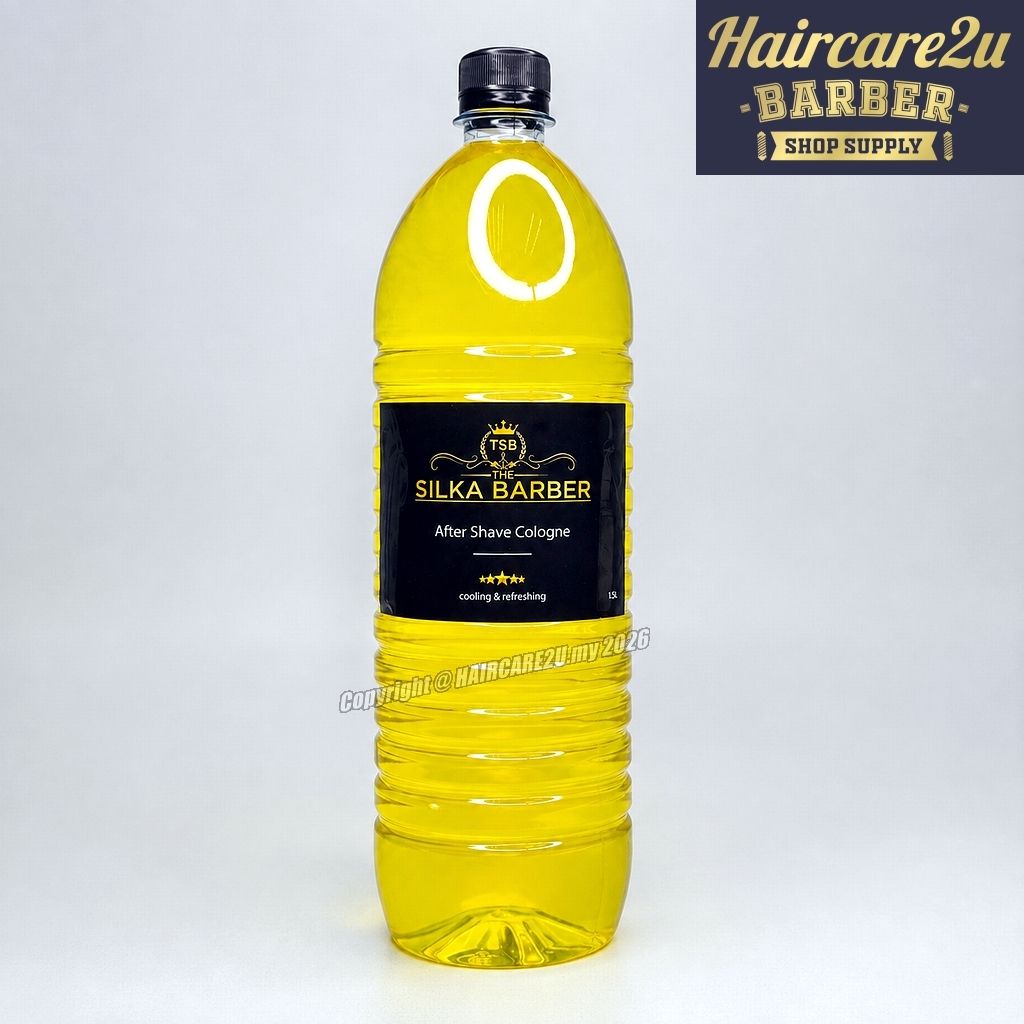 1.5L The Silka Barber Professional After Shave Lotion & Cologne for Beard & Skin  Cooling & Refreshing (Yellow)
