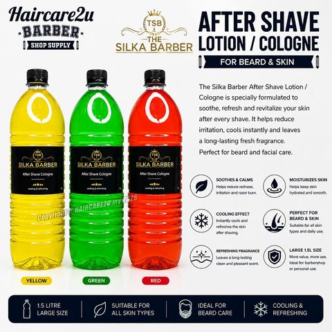1.5L The Silka Barber Professional After Shave Lotion & Cologne for Beard & Skin  Cooling & Refreshing