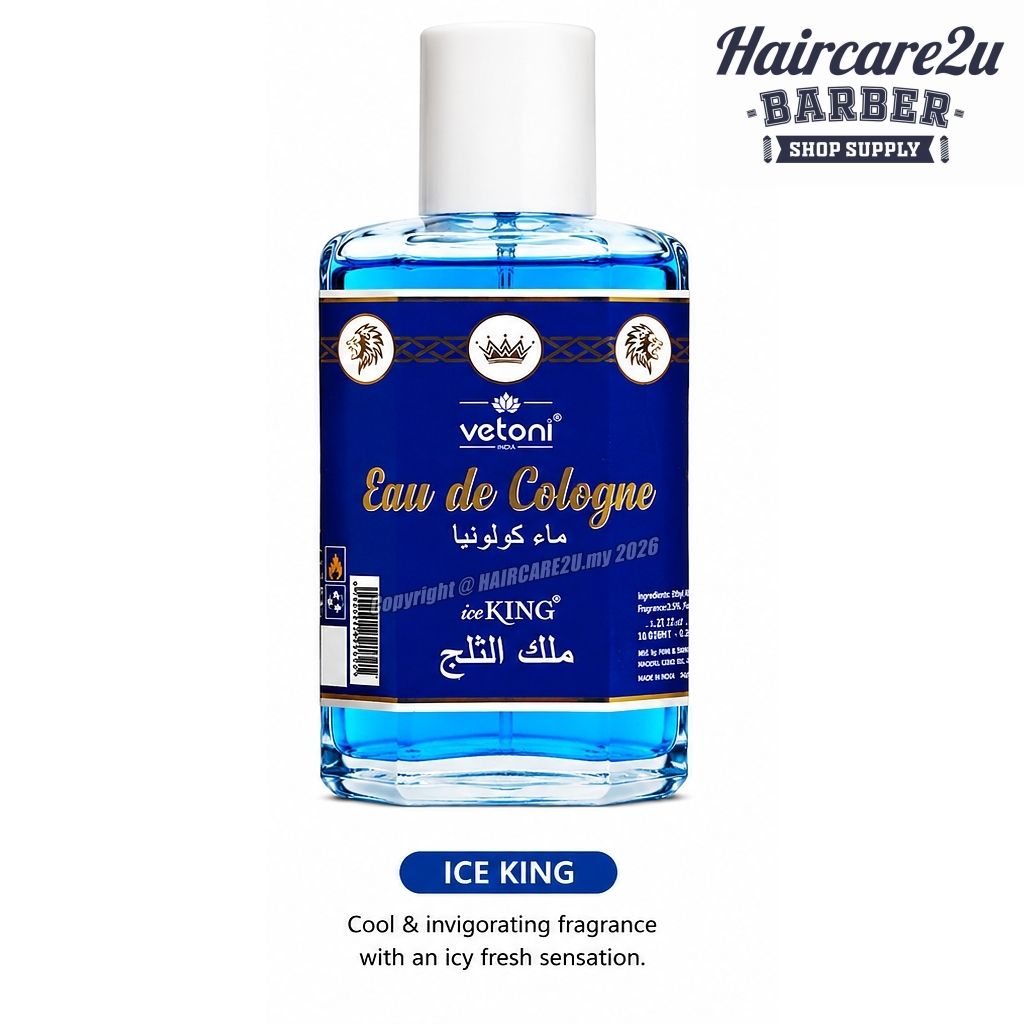 250ml Vetoni After Shave Lotion Eau De Cologne - Ice King (Blue)
