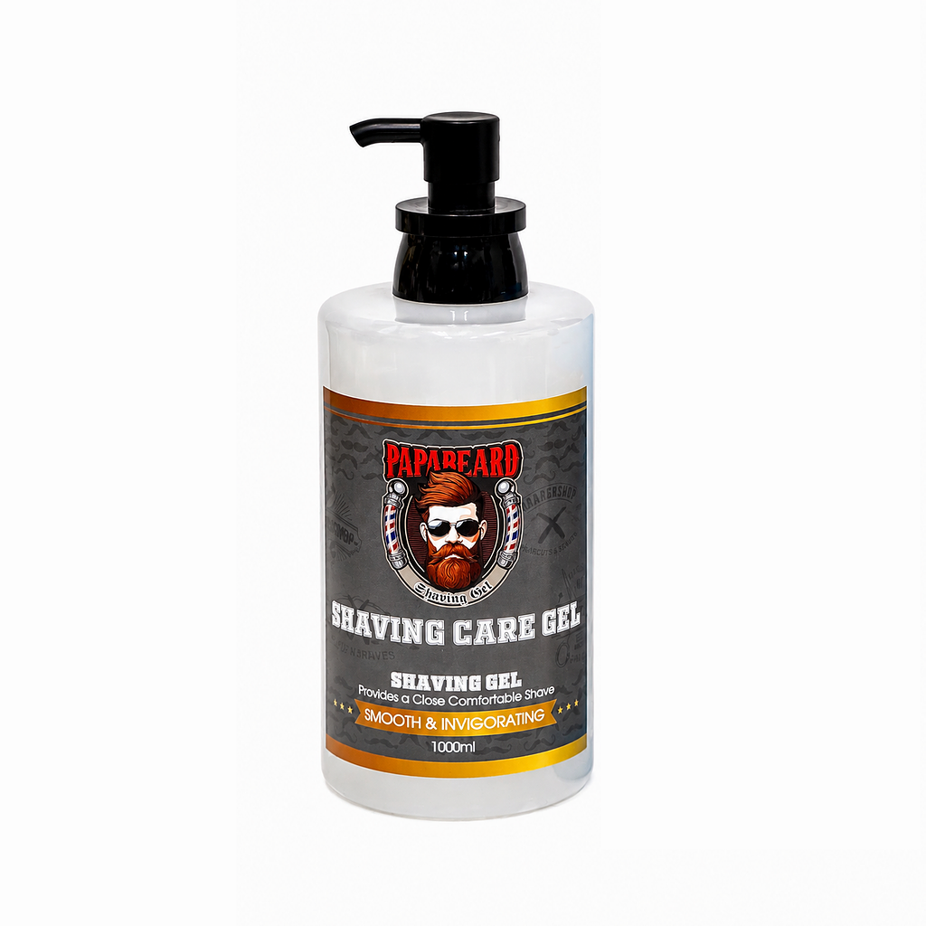 1000ml Papabeard Professional Barber Shaving Gel for Men – Smooth & Comfortable Shave (Clear)