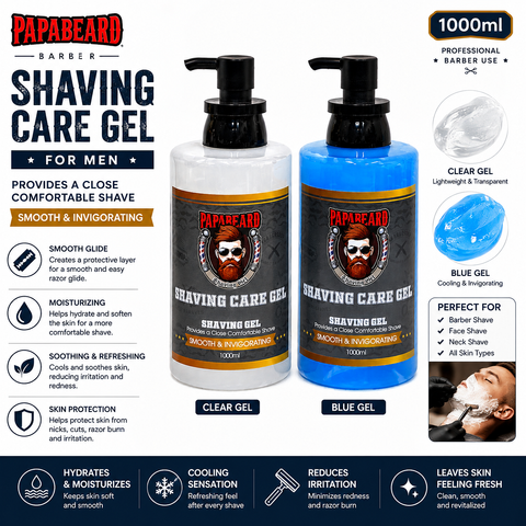 1000ml Papabeard Professional Barber Shaving Gel for Men – Smooth & Comfortable Shave