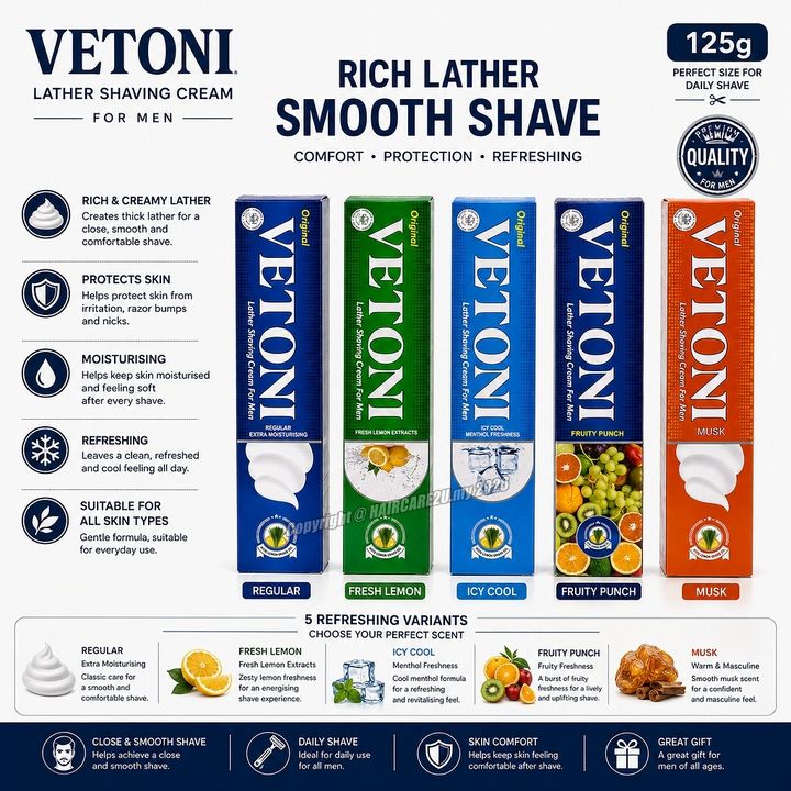 125g Vetoni Lather Shaving Cream for Men