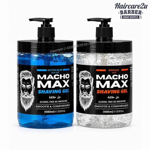 1000ml Macho Max Professional Barber Shaving Gel for Men – Active Blue  Original