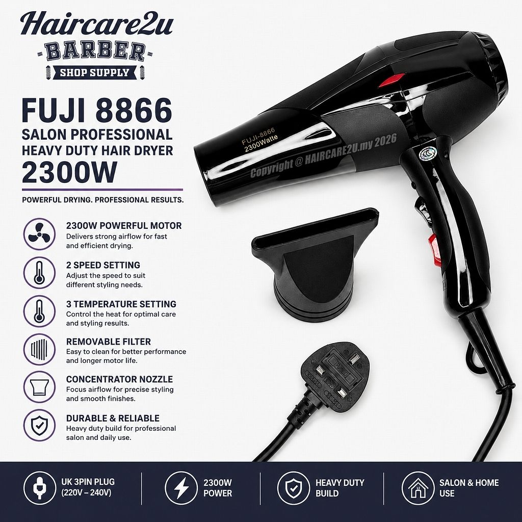 Fuji 8866 Salon Professional Heavy Duty Ionic Hair Dryer (2300W)