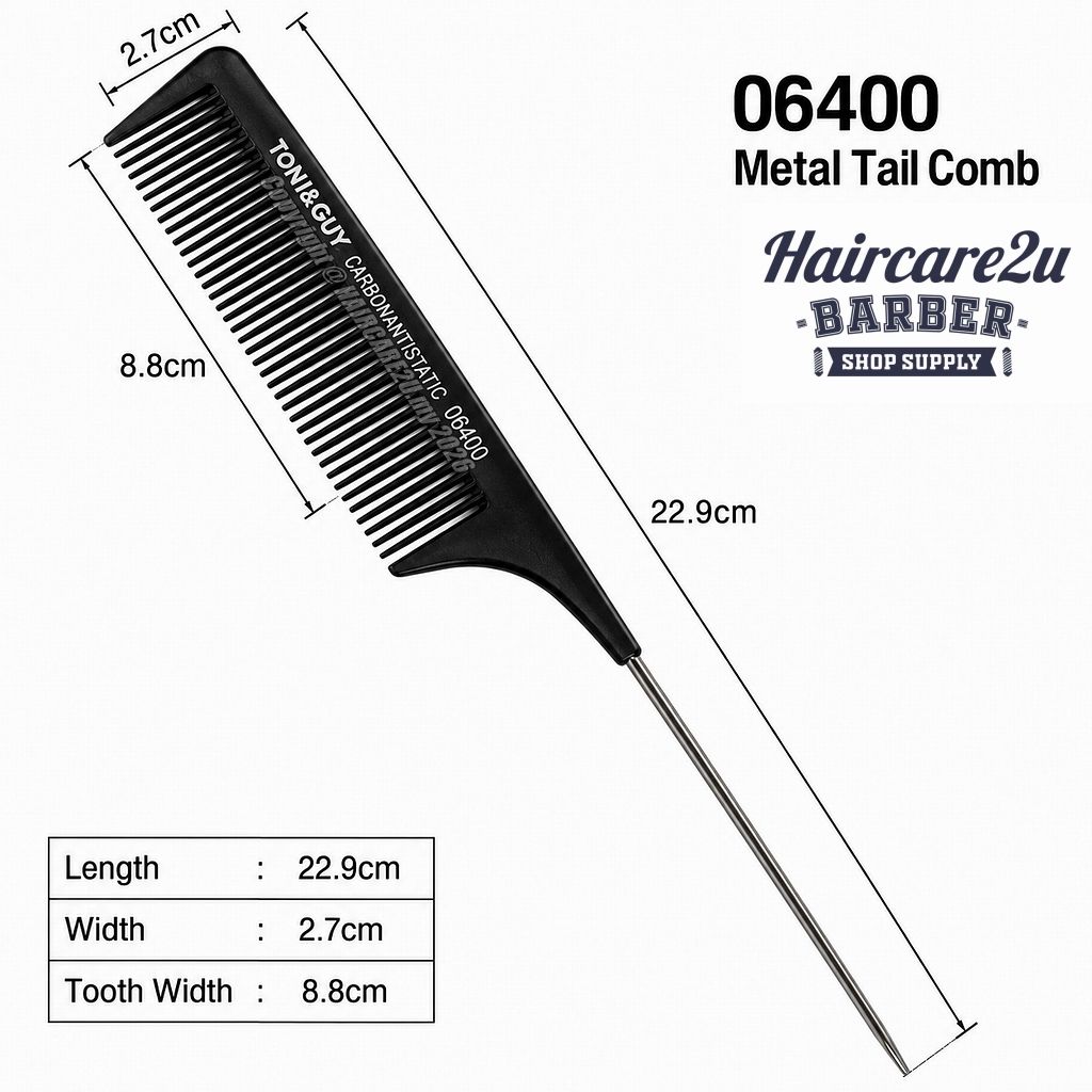 TONI & GUY Professional Carbon Antistatic Hair Comb for Barber & Salon 06400
