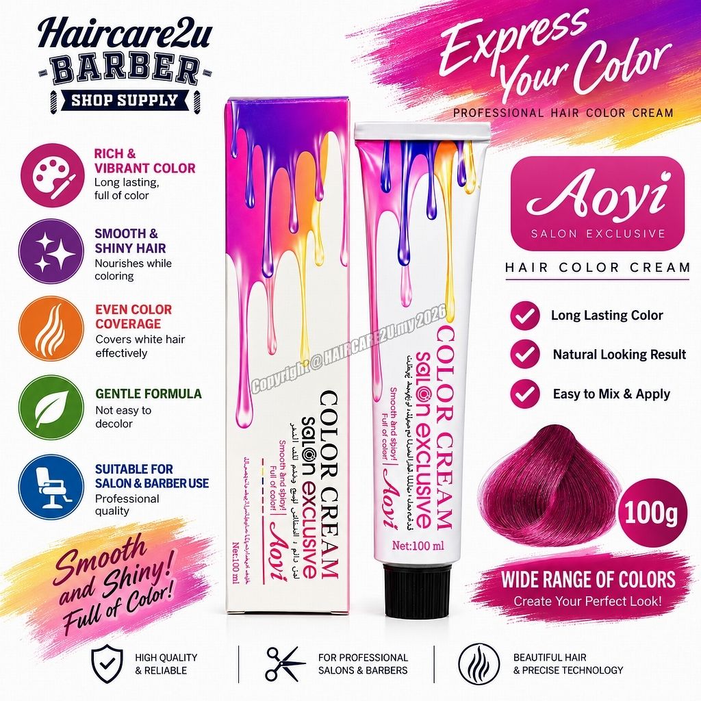 100g Aoyi Professional Permanent Hair Color Cream Hair Dye for Salon & Barber