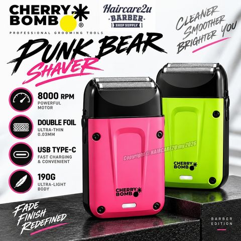 Cherry Bomb S6128-G Punk Bear Professional 8000RPM Double Foil Shaver USB Type-C Barber Electric Shaver