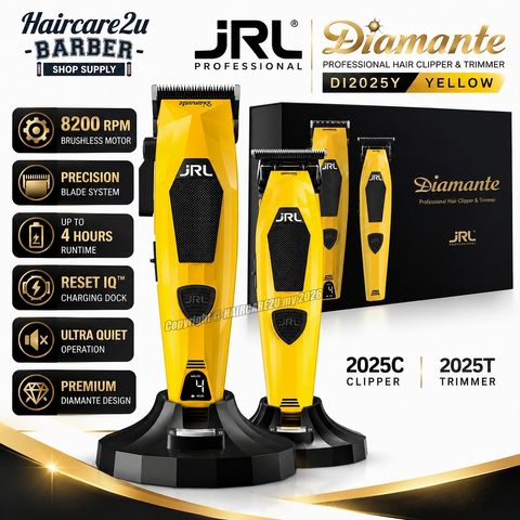 JRL Diamante Professional Cordless Hair Clipper 2025C & Trimmer 2025T Combo Set #DI2025Y