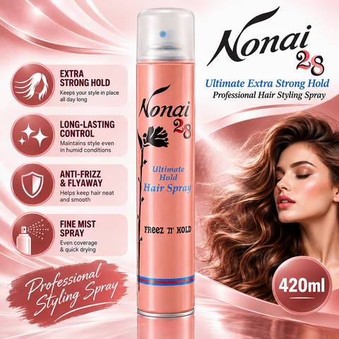 420ml Nonai 28 Ultimate Extra Strong Hold Professional Hair Styling Spray