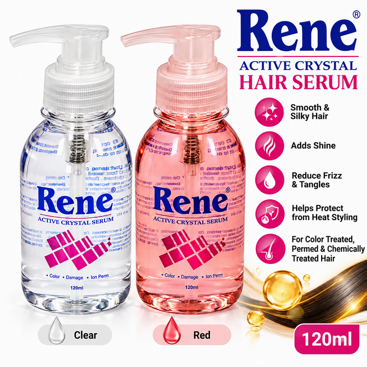 120ml Rene Active Crystal Hair Serum Smooth & Shine Repair Treatment