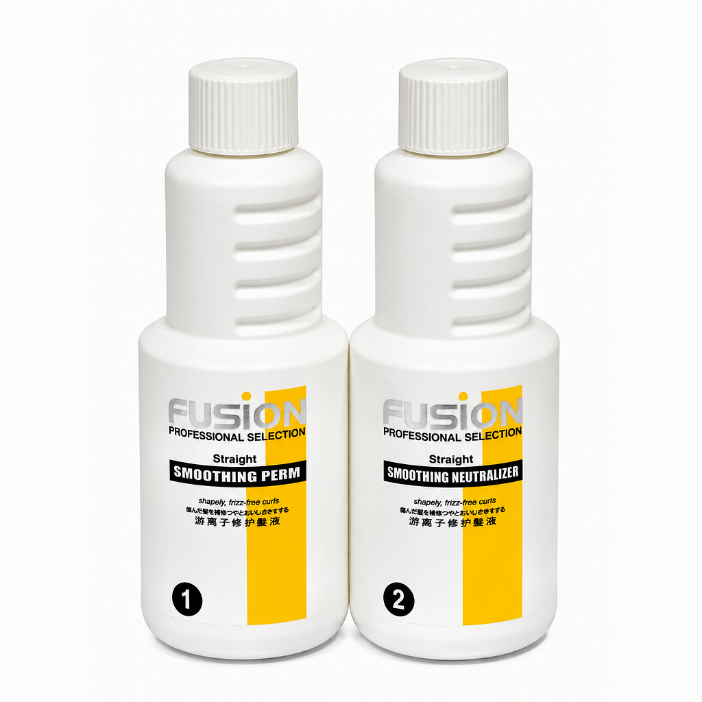 1000ml x 2 Fusion Professional Hair Straightening & Curling Smoothing Perm Lotion Set (Step 1 & 2) 2