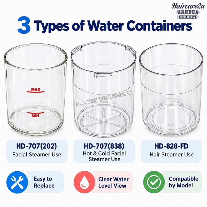 Facial & Hair Steamer Replacement Water Container Jar HD-707(202)  HD-707(838)  HD-828-FD