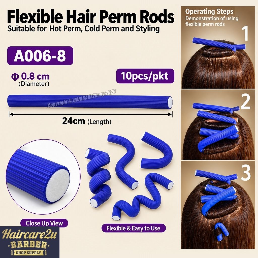 Professional Flexible Hair Perm Rods Heatless Foam Curlers Magic Twist Hair Styling Tools (A006-8)