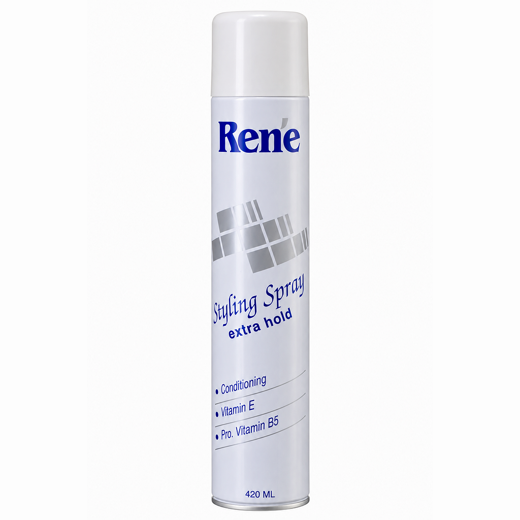 420ml Rene Extra Hold Hair Styling Spray Strong Hold Hairspray with Vitamin E & Pro Vitamin B5