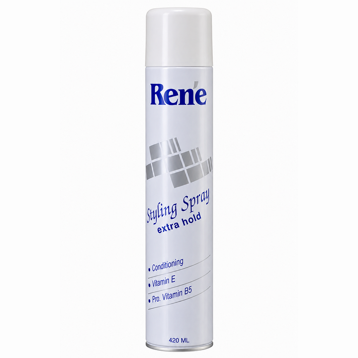 420ml Rene Extra Hold Hair Styling Spray Strong Hold Hairspray with Vitamin E & Pro Vitamin B5