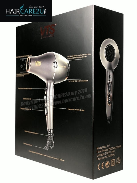 VTS V-D7 2200W Negative Ion Premium Hair Dryer 