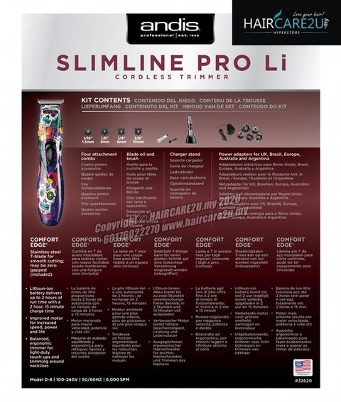 Andis 32620 Slimline® Pro Li T-Blade Sugar Skull Design Trimmer 6.jpg