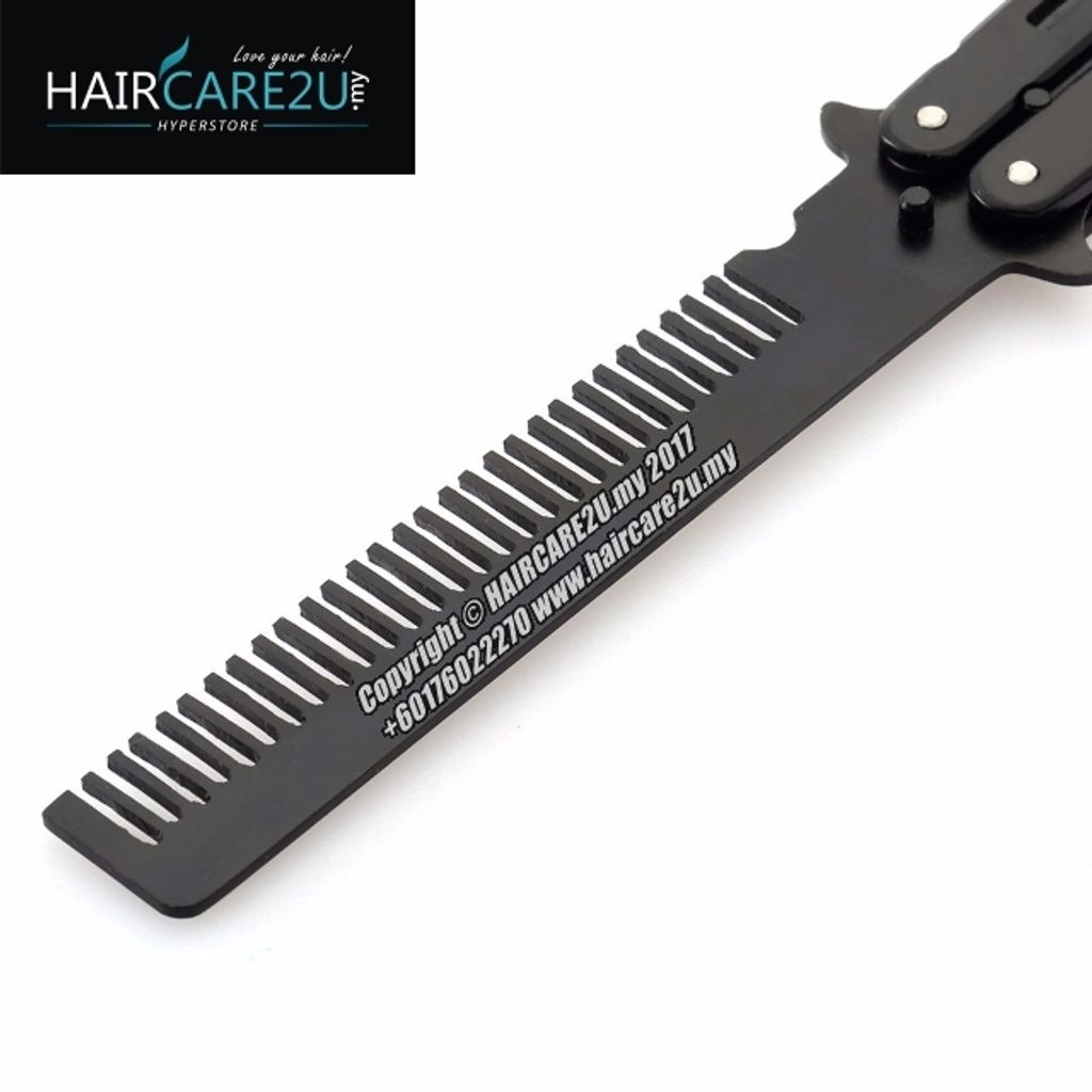 Barber Stainless Steel Butterfly Switch Comb Black 1.jpg
