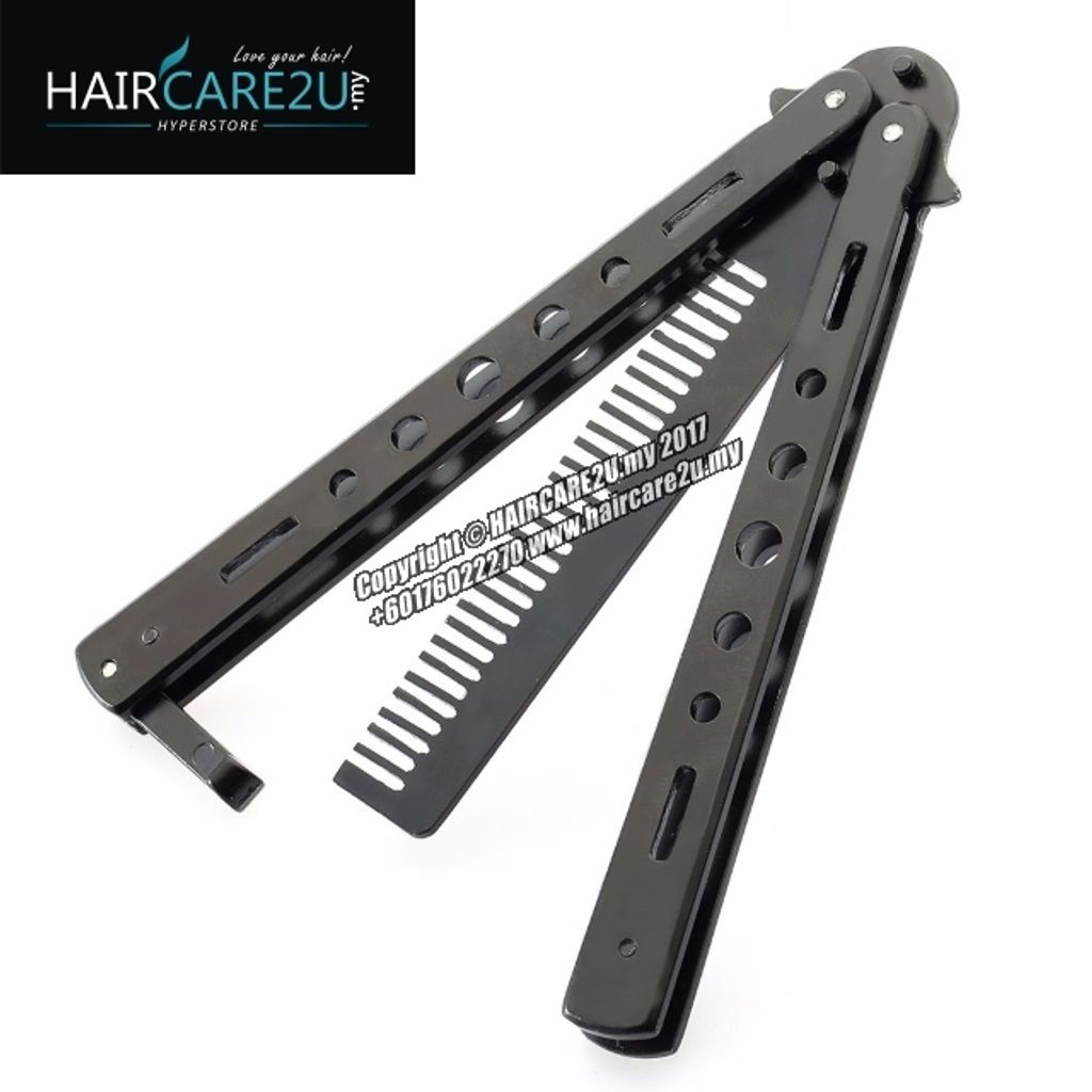Barber Stainless Steel Butterfly Switch Comb Silver 8.jpg