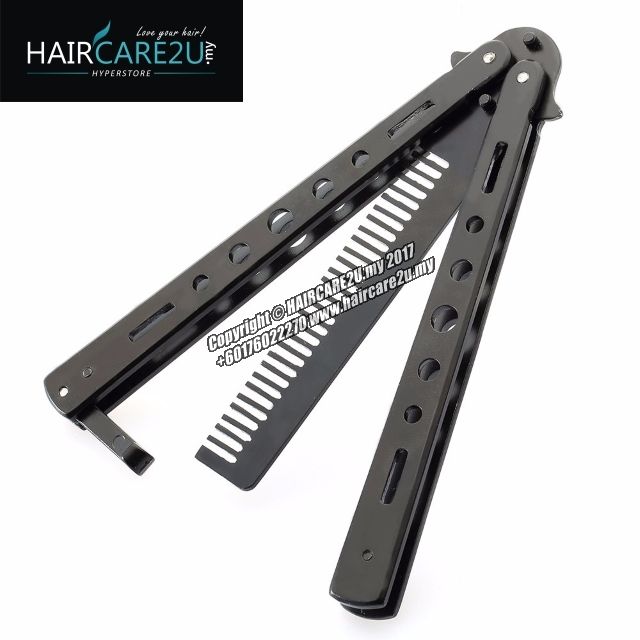 Barber Stainless Steel Butterfly Switch Comb Silver 8.jpg