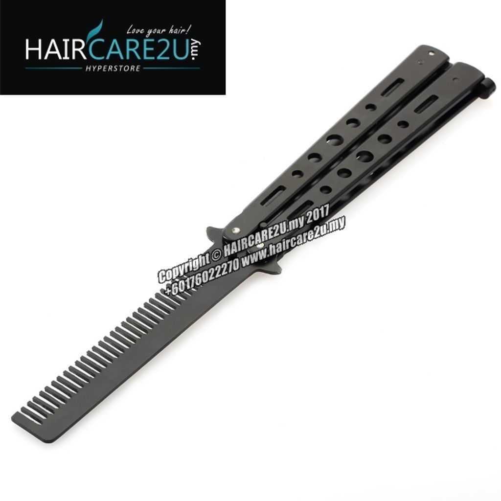 Barber Stainless Steel Butterfly Switch Comb Silver 8.jpg