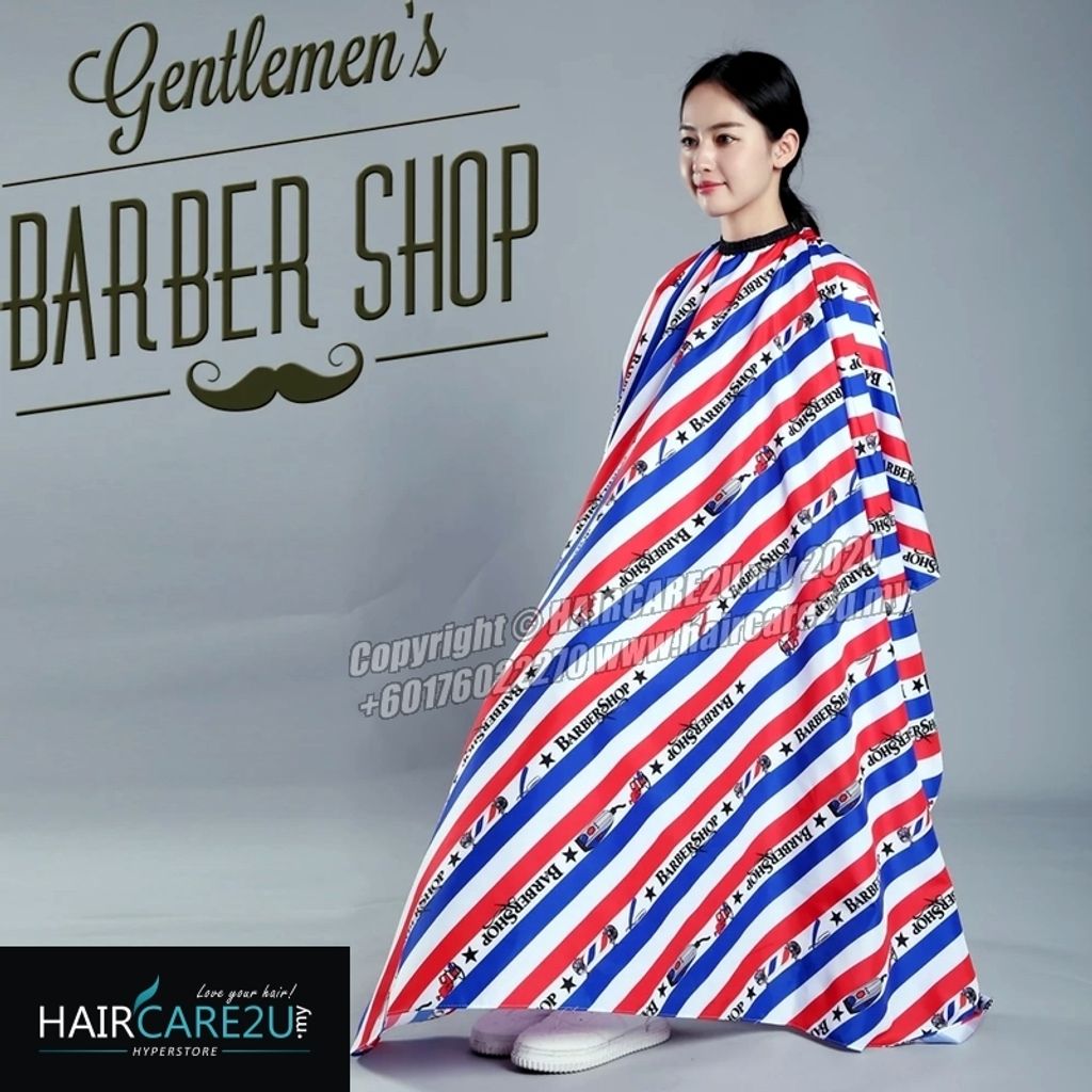 Red Blue Stripes BarberShop Hair Cutting Cloth Barber Salon Cape.jpg