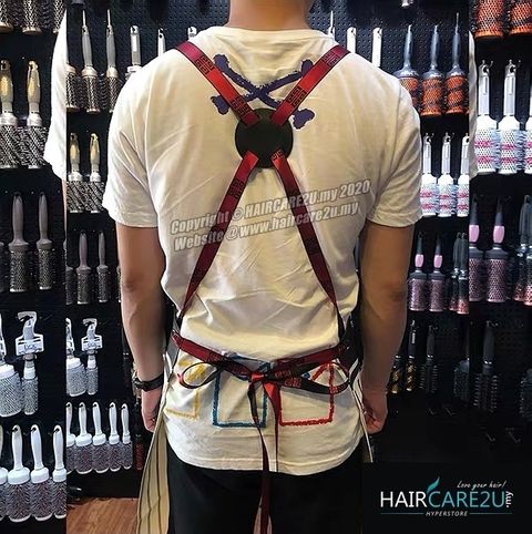 The Barber Head Black & White Stripes Leather Apron Styling Cloth 6.jpg
