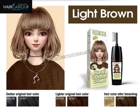 90ml+90ml DEXE Comb Packing Hair Color Shampoo (Light Brown) 2.jpg