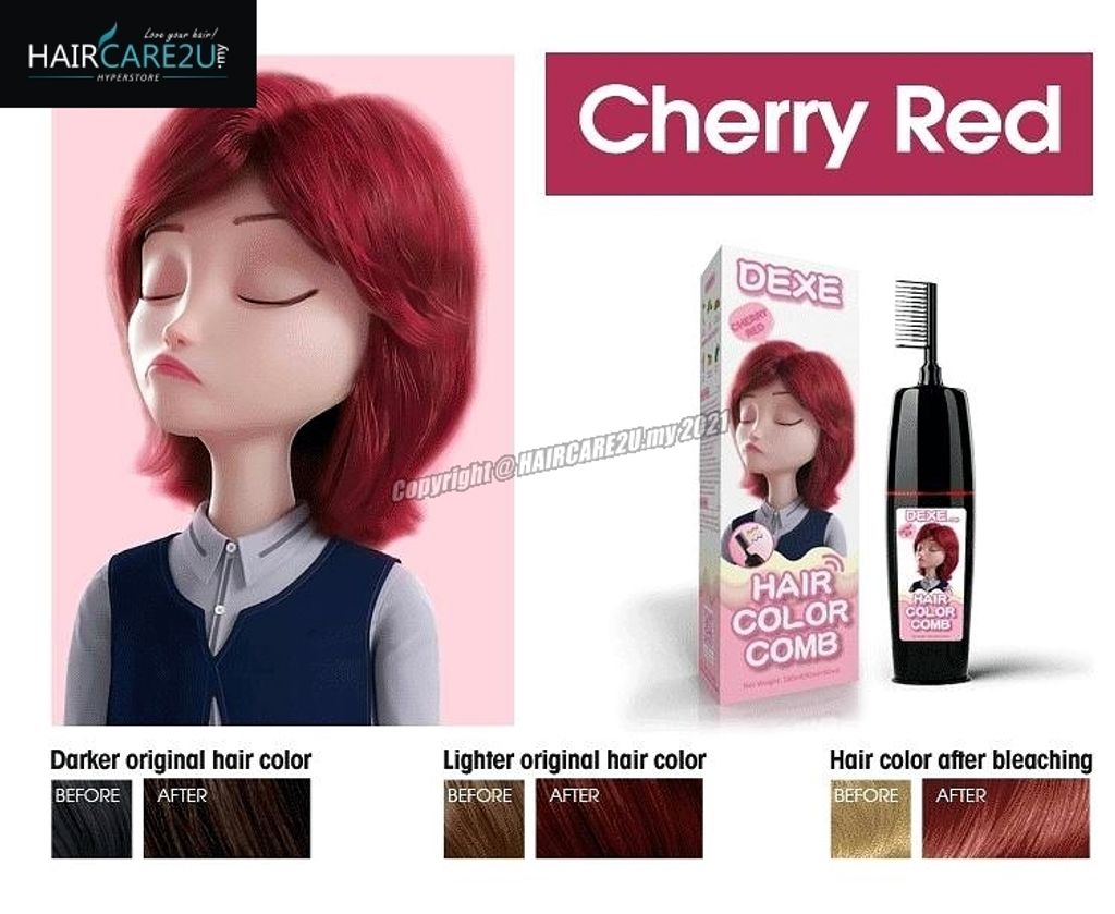90ml+90ml DEXE Comb Packing Hair Color Shampoo (Cherry Red) 2.jpg